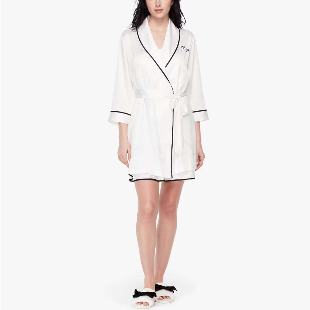 Kate Spade Mrs Short White Bridal Robe size large